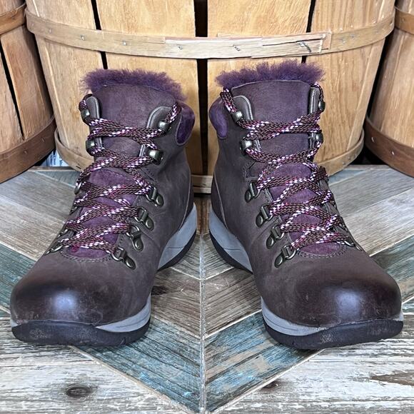 Dansko Chelsey Brown Leather Sheepskin Waterproof Winter Hiking Boot Women EU 37 - Picture 7 of 10